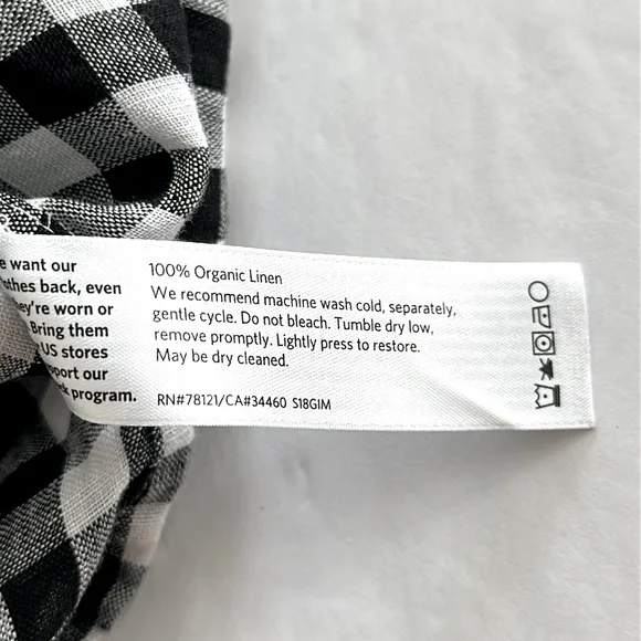 EILEEN FISHER || Sleeveless Black and White Linen Tunic Top. Sz. XL - Picture 13 of 16
